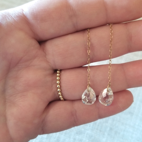 14K Gold Threader Earrings - Picture 13 of 13